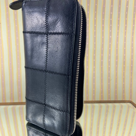 Co-Lab Black Leather Patchwork Wallet - Picture 7 of 14